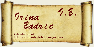 Irina Badrić vizit kartica